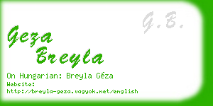 geza breyla business card